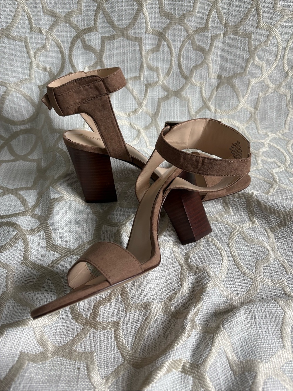 Nine West Brown Suede Block Heel Sandals